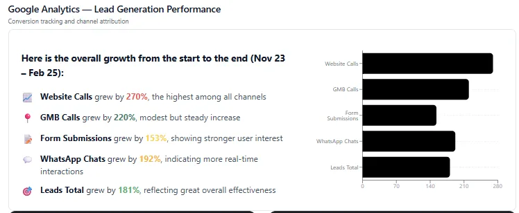 Google Analytics lead generation performance for Spaetec